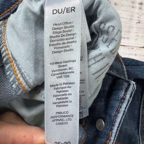 ❤️ LIKE NEW! DU/ER DISH-DENIM PERFORMANCE SLIM JEANS, 25x27 - Picture 3 of 7